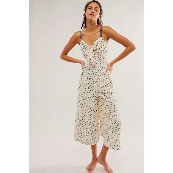 Free People Coming Home Romper NWT Size Large Ivory Combo/Floral